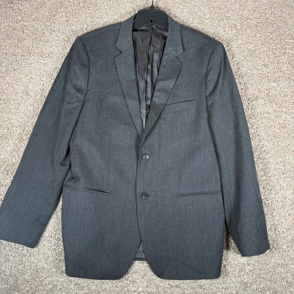 Banana Republic Mens 44R Tailored Slim Fit Grey Wool Blend Blazer Jacket